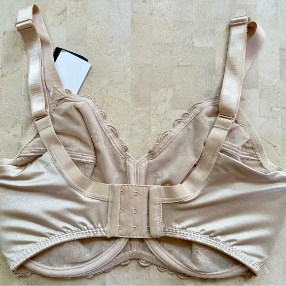 NWT WACOAL 85720 "Renaissance Rose" Full Figure Underwire, Lace Bra, Beige 34DDD - Picture 3 of 8